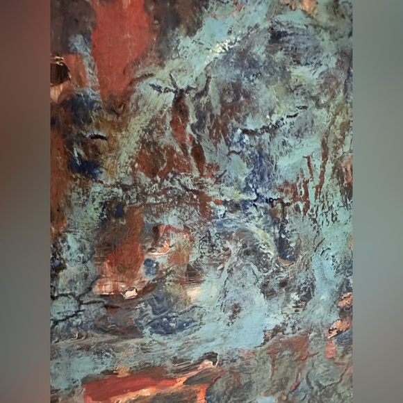 R.H. Bourain , Blue Delusion,  Abstract Acrylic Painting on Canvas Board - Picture 2 of 9